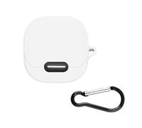 Custodia in silicone per auricolari wireless per Anker Soundcore Liberty 4 NC Custodia antiurto per auricolari Custodia protettiva con gancio portachiavi Anti polvere Copertura lavabile (bianca)