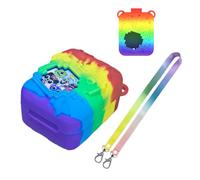 Custodia in silicone per Bitzee Dissinney Interactive Toy Digital Pet, custodia protettiva per animali domestici virtuali elettronici con cordino (arcobaleno)