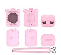 Custodia in silicone per Bitzee Interactive ToyDigital Pet, manicotto protettivo in pelle, supporto per custodia con cordino (Rosa)