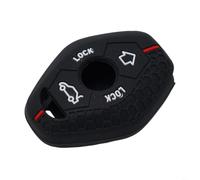 Custodia in silicone per chiave BMW E46 E53 X3 E83 E39 3 5 6 seriess Z4 Z8 - Custodia protettiva morbida con design segnaletico - Pulsante inodore - Nero