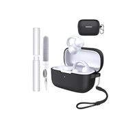 Custodia in silicone per cuffie Soundcore C50i Open-Ear - Resistente agli urti, impermeabile, morbida e durevole, con cordino, portachiavi e strumento di pulizia, nero