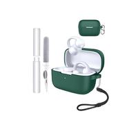 Custodia in silicone per cuffie Soundcore C50i, resistente agli urti, impermeabile, morbida e durevole, con cordino, portachiavi e strumento di pulizia, verde