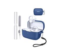 Custodia in silicone per cuffie Soundcore C50i, resistente agli urti, impermeabile, morbida e durevole, con cordino, portachiavi e strumento di pulizia, blu