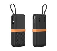 Custodia in silicone per CUKTECH Power Bank 45W 20000mAh CP25,Protezione in silicone spesso 1,5 mm,Antiscivolo e antiurto,Con foro per cordino,Non ostacola la ricarica,con gestione cavi (Nero)