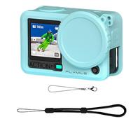 Custodia in silicone per DJI Osmo Action 6, set 4 in 1, custodia protettiva morbida con cinturino, cinturino da polso/copriobiettivo per DJI Osmo Action6, accessori per action camera (blu)