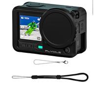 Custodia in silicone per DJI Osmo Action 6, set 4 in 1, custodia protettiva morbida con cinturino, cinturino da polso/copriobiettivo per DJI Osmo Action6, accessori per action camera (nero)