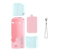 Custodia in silicone per DJI OSMO Pocket 3 Lens Grip Body Cover protettiva, Display Blackout Lens Cap Screen Protector, filettato Sport Camera Handle Protective Sleeve Set con cordino, Rosa e blu.,