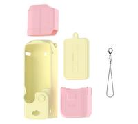Custodia in silicone per DJI OSMO Pocket 3 Lens Grip Body Cover protettiva, Display Blackout Lens Cap Screen Protector, filettato Sport Camera Handle Protective Sleeve Set con cordino, giallo e rosa.,