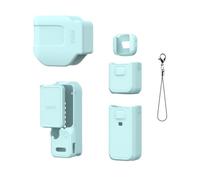 Custodia in silicone per DJI Osmo Pocket 4 Pro, custodia protettiva antiscivolo con ritagli precisi, custodia leggera e resistente per vlogger e viaggiatori, Set 5 pezzi blu, No