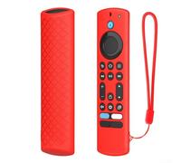 Custodia in silicone per Fire TV - Stick 4K - Max telecomando vocale, cover leggera antiurto antiscivolo con cordino, per accendere TV - Stick 4K Max telecomando (rosso)