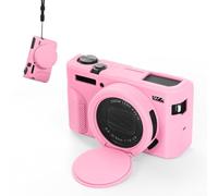 Custodia in silicone per fotocamera Canon PowerShot G7X Mark II, confezione da 1, custodia protettiva slim fit con copriobiettivo, antigraffio, design leggero, per viaggi e uso quotidiano (rosa)