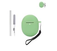 Custodia in silicone per Google Pixel Buds 2a Auricolari - Resistente agli urti, impermeabile, morbida e durevole, con cordino, portachiavi e strumento di pulizia, verde Matcha