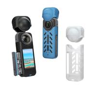 Custodia in silicone per Insta360 X4 Body Cover Shell protettivo anti goccia & Copertura protettiva dell'obiettivo (black set)