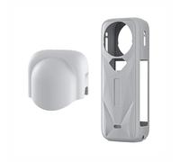 Custodia in silicone per Insta360 X5, copriobiettivo, custodia protettiva morbida per accessori per fotocamera sportiva X5 (copriobiettivo grigio + copertura per corpo)