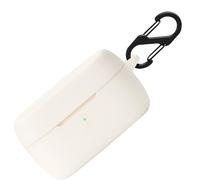 Custodia in silicone per Jabra Evolve 2 Buds, custodia protettiva antiurto e pelle protettiva per Jabra Evolve 2 Buds con Keychain (bianco)