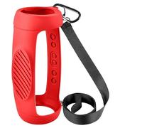 Custodia in silicone per JBL Charge 5 da viaggio Gel protettivo Pelle morbida impermeabile Altoparlante portatile Borsa per la conservazione con tracolla e moschettone (Red)