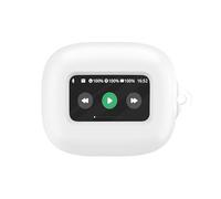 Custodia in silicone per JBL LIVE BEAM 3, custodia protettiva per auricolari wireless, custodia antiurto per cuffie, accessori protettivi per auricolari con moschettone (Bianco)