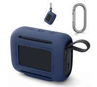 Custodia in silicone per JBL per Go5, morbida protezione antiscivolo con gancio per appenderla, per viaggi all'aperto e uso quotidiano (blu scuro)