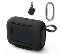 Custodia in silicone per JBL per Go5, morbida protezione antiscivolo con gancio per appenderlo, per viaggi all'aperto e uso quotidiano (nero)