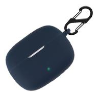 Custodia in silicone per JBL Wave 200 TWS, custodia protettiva antiurto e pelle protettiva per JBL Wave 200TWS con portachiavi (blu scuro)