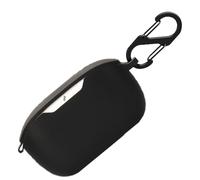 Custodia in silicone per JBL Wave Buds, custodia protettiva antiurto e custodia protettiva per JBL Wave Buds con portachiavi (nero)