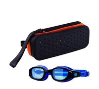 Custodia in silicone per occhialini da nuoto, con fori di scarico, borsa protettiva per occhiali, cordino per accessori per sport acquatici, borsa portatile per palestra, spiaggia, 19,5 x 7,5 x 5 cm