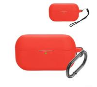 Custodia in silicone per Panasonic Technics per Eah-AZ100, custodia protettiva per cuffie con moschettone cordino, guscio morbido (rosso)