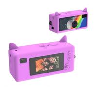 Custodia in silicone per portachiavi Kodak CHARMERA Accessori per scatola digitale, a forma di gatto, custodia protettiva in morbido silicone anti-goccia, confezione in blister, Viola, 1pcs, Carino