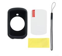 Custodia in silicone per protezione schermo in vetro temperato per Garmin Edge 530, compatibile con Garmin 530 biciclette Computer per bici da strada o mountain bike (nero)