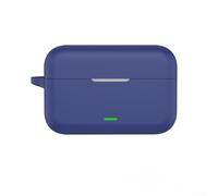 Custodia in silicone per Realme Buds T500 Pro, custodia protettiva resistente all'usura, antigraffio, antiurto, senza fili, con clip portachiavi (blu scuro)