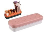 Custodia in silicone per rossetto, organizer per pennelli da trucco, supporto multi-cella per ombretto, matita per sopracciglia, rossetto, orecchini (bianco)