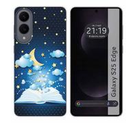 Custodia in silicone per Samsung Galaxy S25 Edge 5G design libro racconti disegni