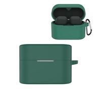 Custodia in silicone per Sony WF-1000XM6, custodia protettiva per auricolari con moschettone per cuffie, protezione completa per WF-1000XM6, accessori a prova di caduta e polvere (verde scuro)