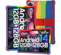 Custodia in silicone per tablet DOOGEE U11 da 11", copertura completa, antiurto, antigraffio, supporto regolabile e cover in morbido silicone, arcobaleno