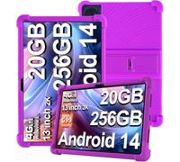 Custodia in silicone per tablet Teclast T65 Max da 13", copertura completa, antiurto, antigraffio, supporto regolabile e cover in morbido silicone, viola