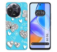 Custodia in silicone per TCL 60 5G motivo farfalle disegni