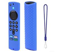Custodia in silicone per telecomando Alexa Voice di terza generazione - Custodia protettiva con cinturino da polso Custodia morbida per Fire TV 2021 grigio (blu)