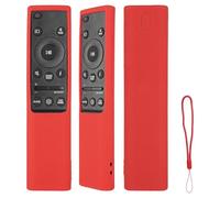 Custodia in silicone per telecomando compatibile con Samsung AH81-15047A AH81-15498A, custodia protettiva antiurto con cordino (rosso)