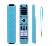 Custodia in silicone per telecomando TV U65M, indicatori luminosi per pulsanti, materiale resistente alle cadute, piena funzionalità e punto di fissaggio con cordino (blu luminoso)