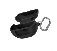 Custodia in silicone per TOZO per NC2O Pro per auricolari NC20, custodia protettiva morbida con gancio a moschettone, pelle antiurto contro graffi e polvere (nero)