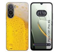 Custodia in silicone per Xiaomi Poco C81 Pro 4G, motivo birra con disegni
