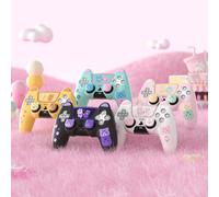 Custodia in silicone PlayVital per PS5, compatibile con la stazione di ricarica, simpatica protezione per la pelle del gamepad con adesivo touchpad e impugnature per il pollice