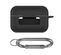 Custodia in silicone progettata per TOZO NC3 2024 Protezione affidabile con display trasparente della batteria e moschettone (nero)