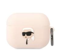 Custodia in silicone rosa con la testa di Karl Lagerfeld per AirPods Pro