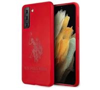 Custodia in silicone rossa US Polo per Samsung Galaxy S21 Plus.