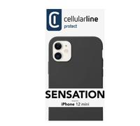 CUSTODIA IN SILICONE SENSATION NERO PER IPHONE 12 MINI CELLULARLINE