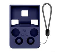 Custodia in silicone trasparente per ANBERNIC RG 477V con layout ottimizzato per tutti i comandi e le porte di ricarica (blu scuro)