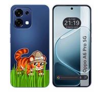 Custodia in silicone trasparente per OPPO A6 Pro 5G motivo tigre disegni