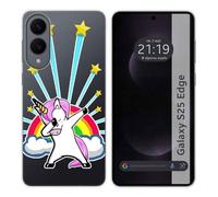 Custodia in silicone trasparente per Samsung Galaxy S25 Edge 5G design unicorno disegni
