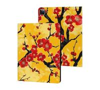 Custodia in stile giapponese con fiori di ciliegio, compatibile con iPad Pro 2020/2021/2022 (12,9 pollici), custodia protettiva con funzione sleep/wake